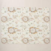 Creme Boho Federn Traumfänger Sherpadecke (Vorderseite (Horizontal))