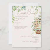 Creme Botanischer Kuchen Bridal Brunch Einladung (Vorderseite)
