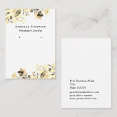 Creme Botanischer Schmuck mit Blütenmuster Visitenkarte (Vorne/Hinten)