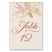 Creme Botanisches Laub Hochzeitstisch Nummer Tischnummer (Vorderseite)