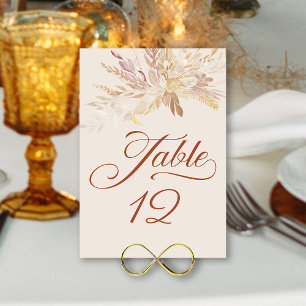 Creme Botanisches Laub Hochzeitstisch Nummer Tischnummer