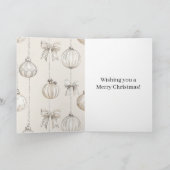 Creme-Bow-Schick-Ornamente Weihnachten Karte (Innenseite)