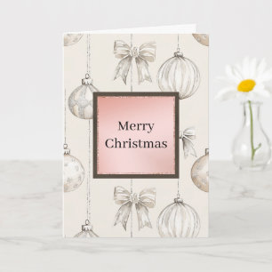 Creme-Bow-Schick-Ornamente Weihnachten Karte