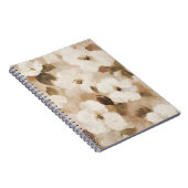 Creme Braun Beige Abstrakte Blumen Notizblock (Rechte Seite)