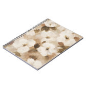 Creme Braun Beige Abstrakte Blumen Notizblock (Linke Seite)