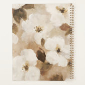 Creme Braun Beige Abstrakte Blumen Planer (Rückseite)