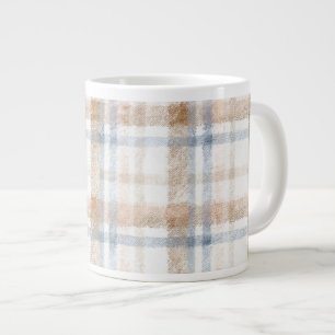 Creme Braun Beige Blau Streifen Geburtstag Jumbo-Tasse