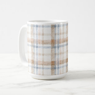 Creme Braun Beige Blau Streifen Geburtstag Kaffeetasse