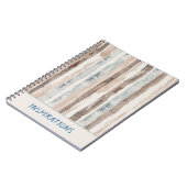 Creme Braun Blassblaue Streifen Notizblock (Linke Seite)