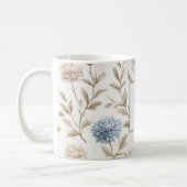 Creme Braun Blaue Blumen Monogramm Anfangsbuchstab Kaffeetasse (Links)