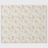 Creme Braun Boho Boheme Geburtstag Geschenkpapier (Flach)