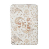 Creme Braun Boho Bohemian   Badematte (Vorderseite Vertikal)