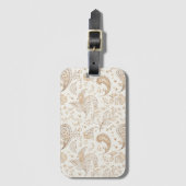 Creme Braun Boho Bohemian Gepäckanhänger (Vorderseite Vertikal)