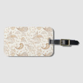 Creme Braun Boho Bohemian Gepäckanhänger (Vorderseite (Horizontal))