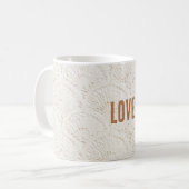 Creme Braun Boho Bohemian Kaffeetasse (Vorderseite Links)