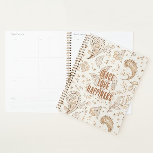Creme Braun Boho Bohemian Planer (Anzeige)