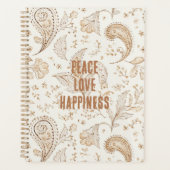Creme Braun Boho Bohemian Planer (Vorderseite)