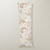 Creme Braun Boho Bohemian Seitenschläferkissen (Vorderseite Vertikal)