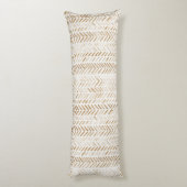 Creme Braun Boho Bohemian Seitenschläferkissen (Rückseite (Vertikal))