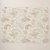 Creme Braun Boho Bohemian Sherpadecke (Vorderseite (Horizontal))