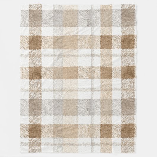 Creme Braun Grau Streifen Fleecedecke (Vorderseite)