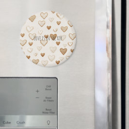Creme & Braune Herzen Magnet