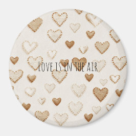 Creme & Braune Herzen Magnet