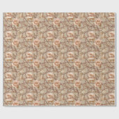 Creme Braune Pfirsich Blumen Geburtstag Geschenkpapier (Flach)