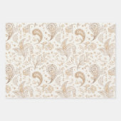 Creme Brauner Boho-Bohemian-Geburtstag Geschenkpapier Set (Vorderseite)