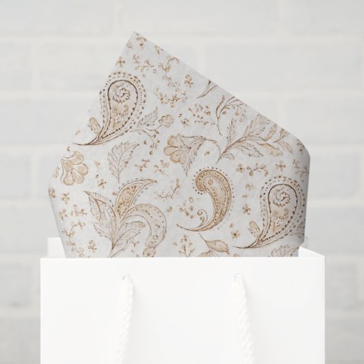 Creme Brauner Boho-Bohemian-Geburtstag Seidenpapier (Geschenktüte)