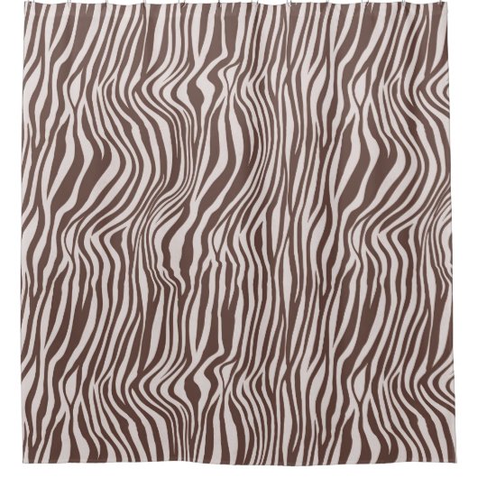 Creme-Brawn-Zebra-Print Duschvorhang (Vorderseite)