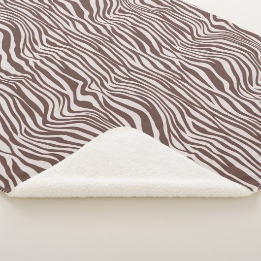 Creme-Brawn-Zebra-Print Sherpadecke (3/4)
