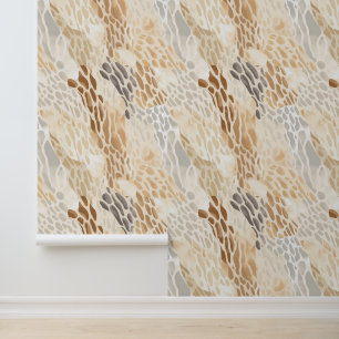 Creme Brown Animal Print Tapete
