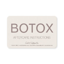 Creme & Brown Botox Instruction Aftercare Card