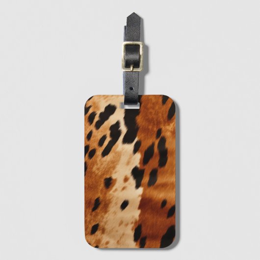 Creme Brown Cowhide Gepäckanhänger (Vorderseite Vertikal)