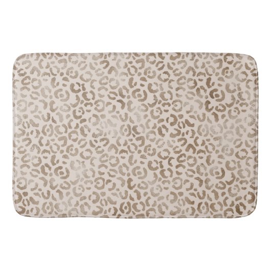 Creme Brown Leopard Print        Badematte (Vorderseite)