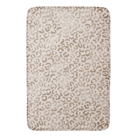 Creme Brown Leopard Print Badematte (Vorderseite Vertikal)