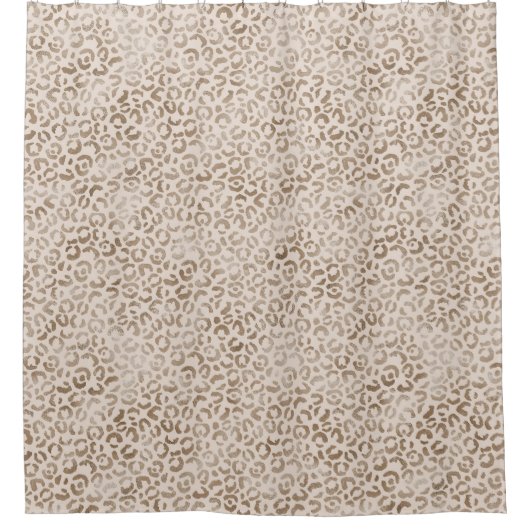 Creme Brown Leopard Print       Duschvorhang (Vorderseite)