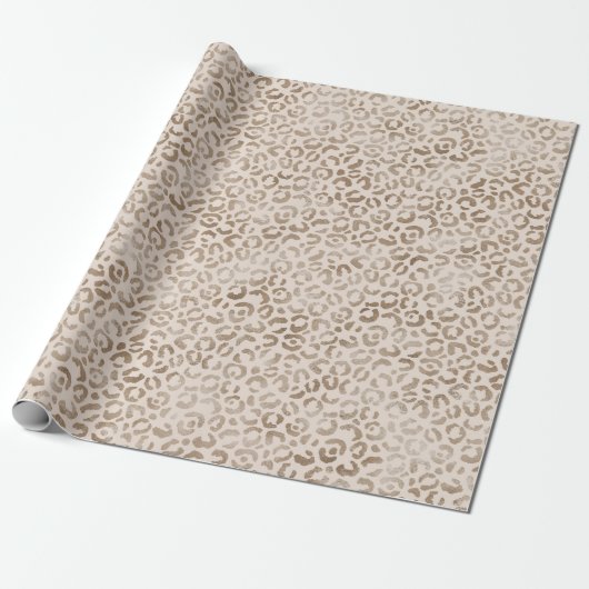 Creme Brown Leopard Print            Geschenkpapier (Ungerollt)