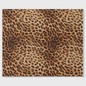 Creme Brown Leopard Print Geschenkpapier (Flach)