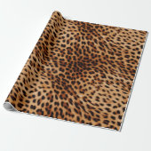 Creme Brown Leopard Print Geschenkpapier (Ungerollt)