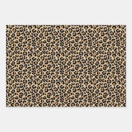 Creme Brown Leopard Print Geschenkpapier Set (Vorderseite 2)