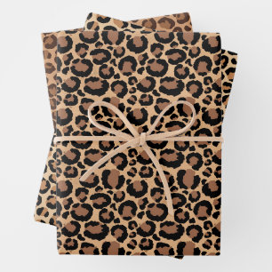 Creme Brown Leopard Print Geschenkpapier Set