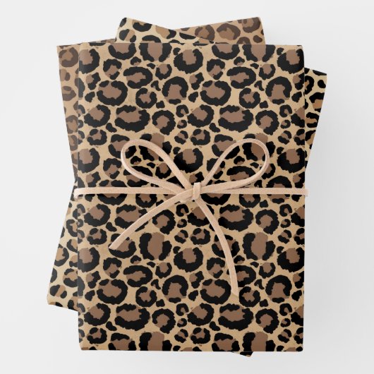 Creme Brown Leopard Print Geschenkpapier Set (Beispiel)