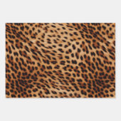 Creme Brown Leopard Print Geschenkpapier Set (Vorderseite 3)