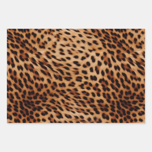 Creme Brown Leopard Print Geschenkpapier Set (Vorderseite 3)