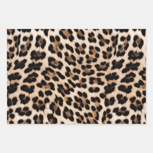 Creme Brown Leopard Print Geschenkpapier Set (Vorderseite 2)