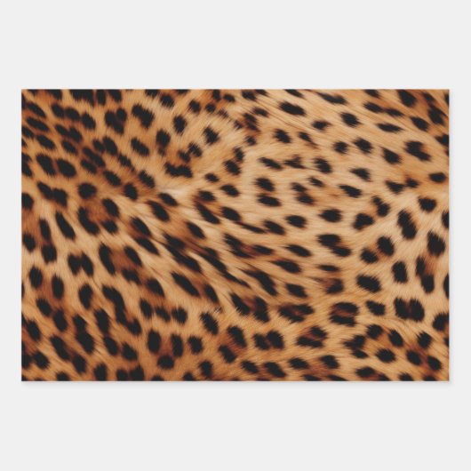 Creme Brown Leopard Print Geschenkpapier Set (Vorderseite)