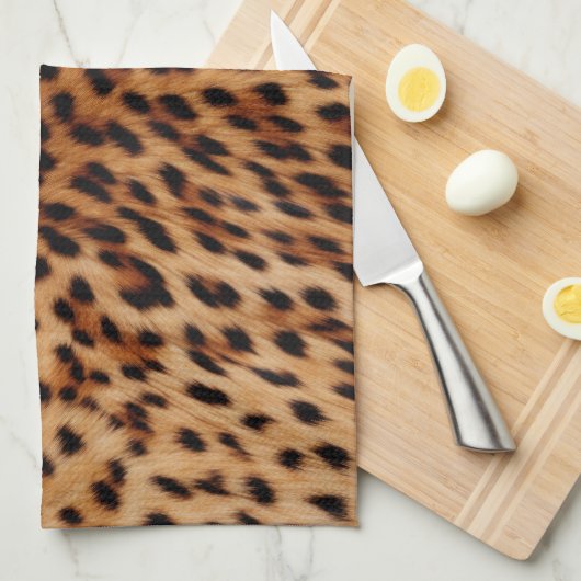 Creme Brown Leopard Print Geschirrtuch (Viertel Falte)