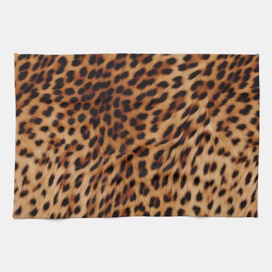 Creme Brown Leopard Print Geschirrtuch (Horizontal)
